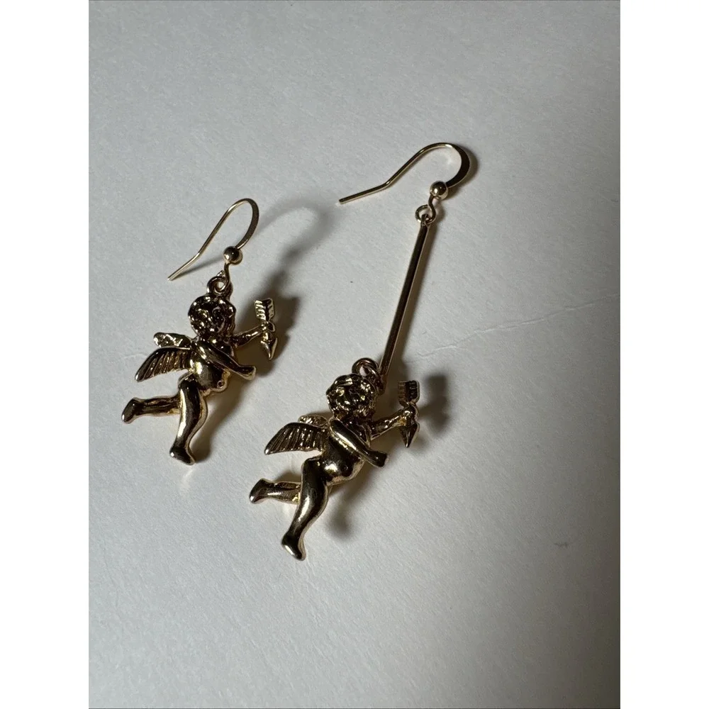 Gold Cupid Earrings New